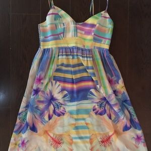 Silk water color flowers dress